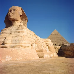 The Sphinx and the Pyramid of Khafre, Giza, Old Kingdom